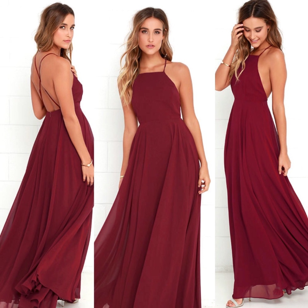 Wine Red Maxi Dress